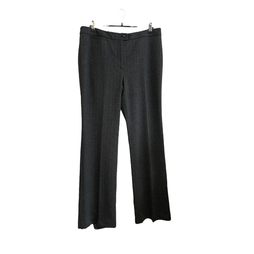 Talbots Trouser‎ Pants Women Size 14 Straight Leg Herringbone Gray Career Office